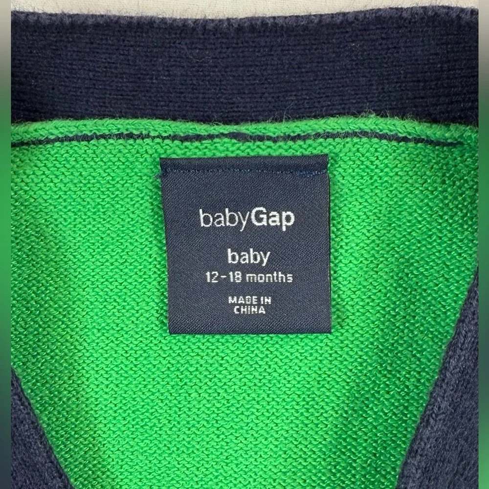 BABY GAP Baby Boys Grandpacore Colorblock Cardigan Sweater 12-18m‎ Preppy Retro